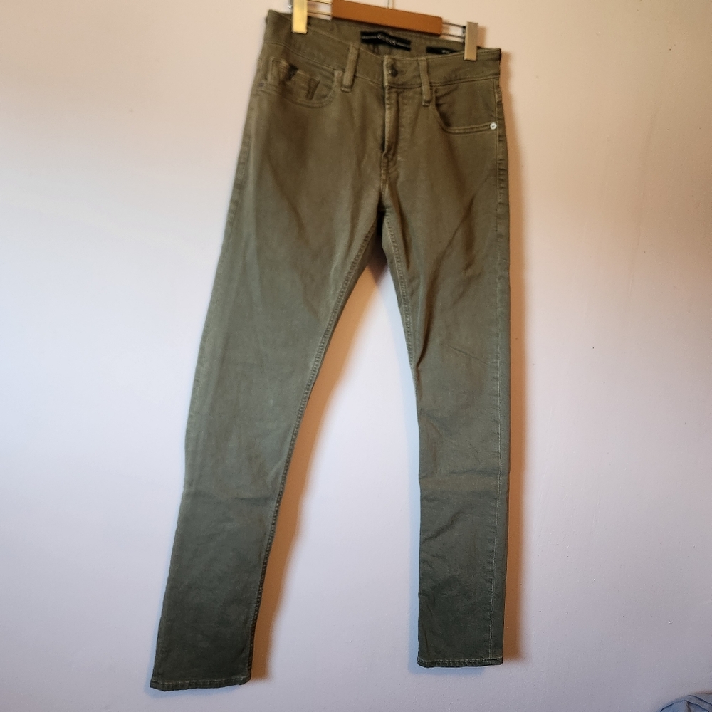 Guess Mens Miami Skinny Denim Jeans Y2K Era Olive Green Size 29x32 EUC